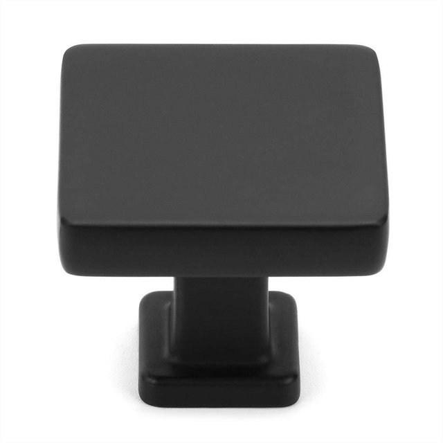 Koofizo Square Top & Base Cabinet Knob - Black Pull Handle (30mm / 1.2 Inch), 10-Pack for Kitchen Cupboard Door, Bedroom Dresser Drawer, Bathroom Wardrobe Hardware