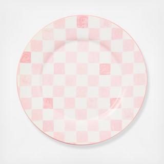 Check Stoneware Round Platter