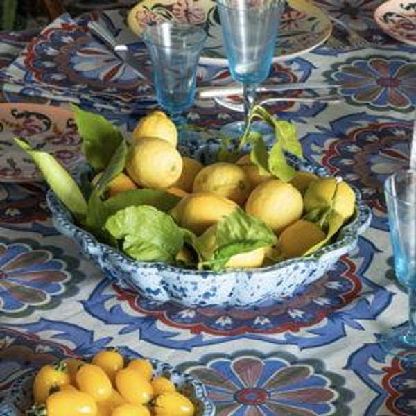 Speckled Serving Bowl, Blue