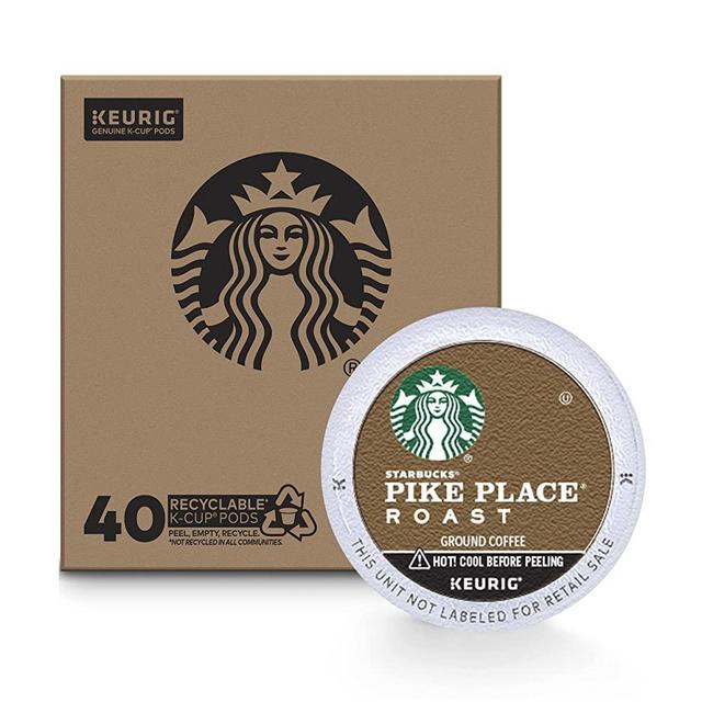 Starbucks Medium Roast K-Cup Coffee Pods — Pike Place for Keurig Brewers — 1 box (40 pods)