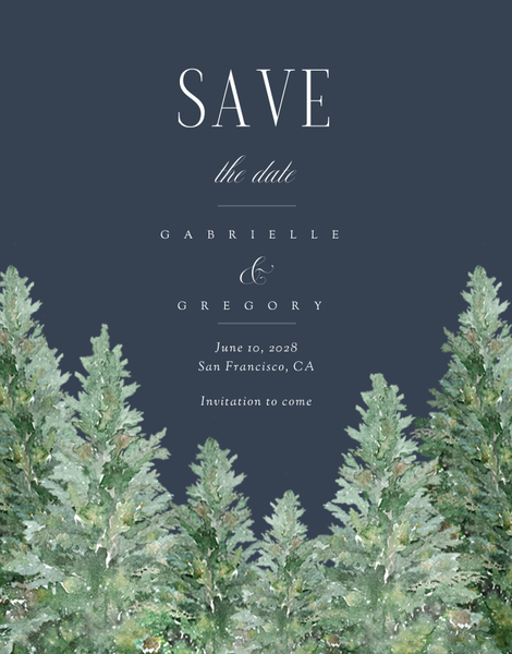 Balsam Portrait | Grayed Navy | Zola Save The Dates