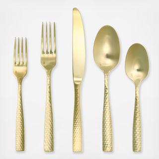 Lucca Faceted 5-Piece Flatware Set, Service for 1