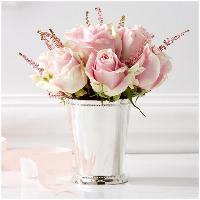 Twos Company McKenzie Mint Julep Vase, Silver-Plated Brass
