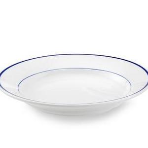 Apilco Tradition Blue-Banded Soup Plates, Set of 4