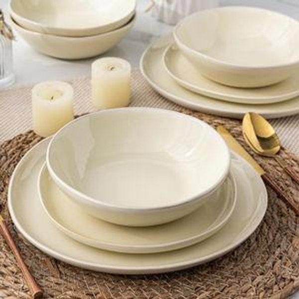 AmorArc Ceramic Dinnerware Sets,Handmade Reactive Glaze Plates and Bowls Sets,Highly Chip and Crack Resistant | Dishwasher & Microwave Safe Dishes Set, Service for 6 (18pc)