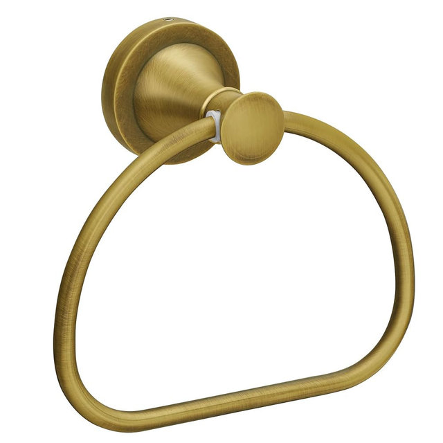 BRASEEY Brass Bathroom Hand Towel Holder, Antique Brass Towel Ring Holder, Wall Mounted Towel Rack Hanger Home Half Round Bathroom Hardware Accessory Modern