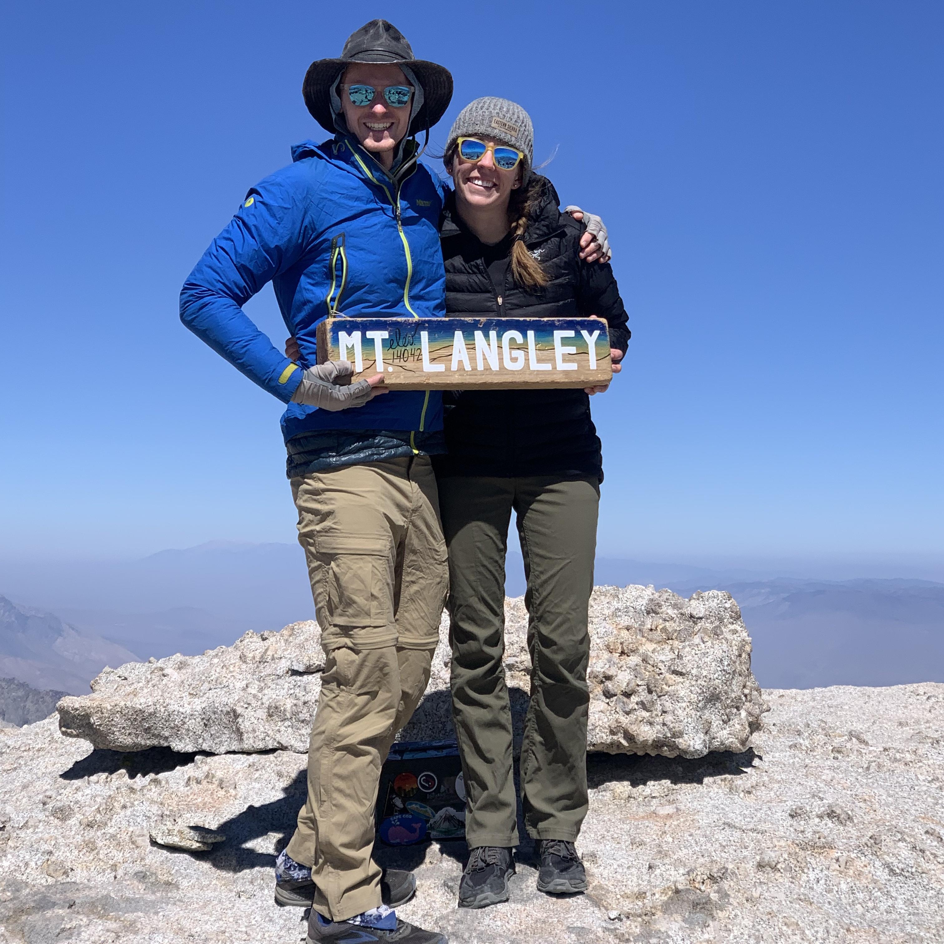 At the summit of Mt. Langley in the eastern Sierra Nevada.