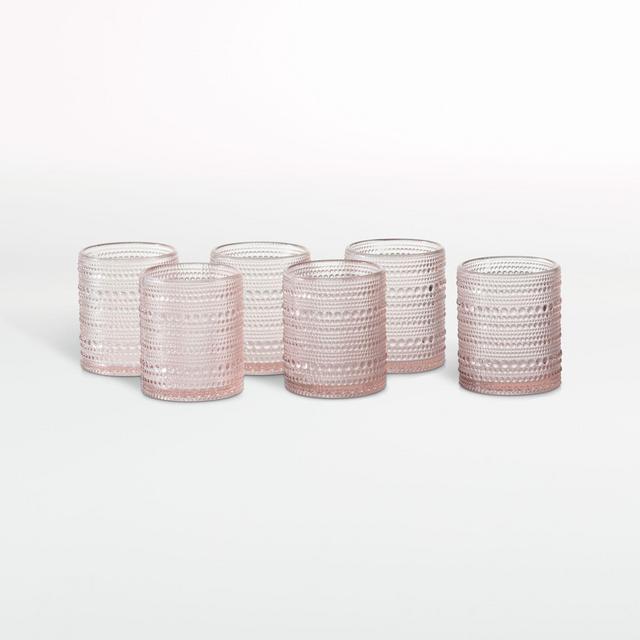 Jupiter Pink Double Old-Fashioned Glasses, Set of 6