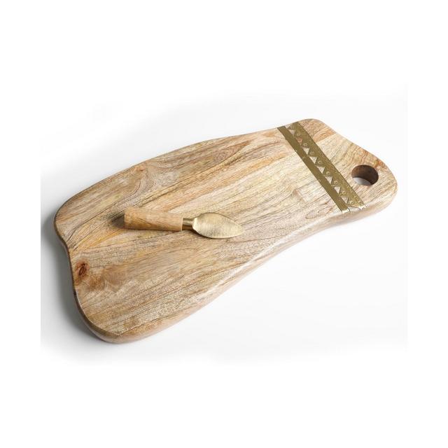 Cravings by Chrissy Teigen Wood Serving Board with metal trim and cheese knife, Created For Macy's