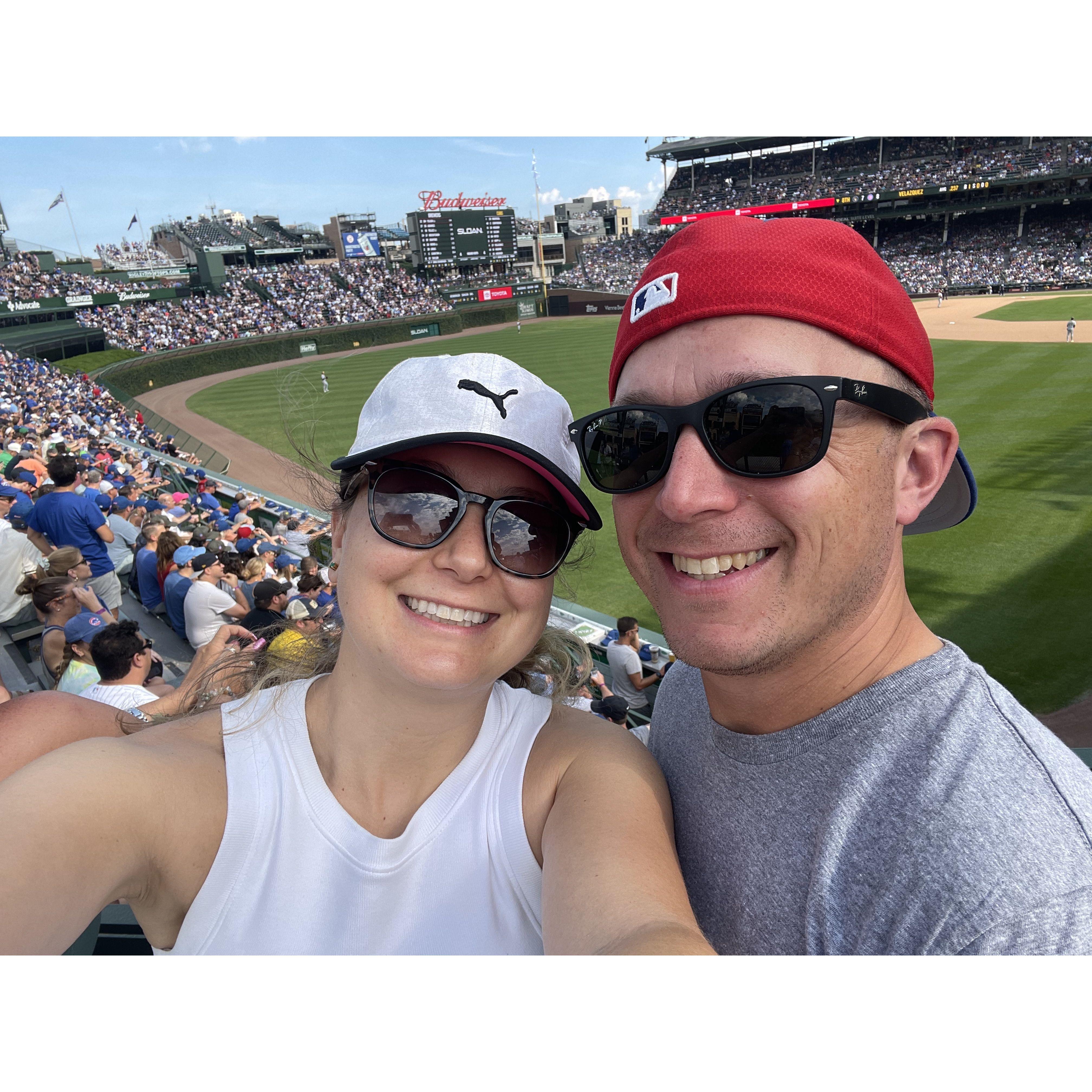 Nick & Sabrina's first baseball game together - Wrigley Field - Chicago, IL