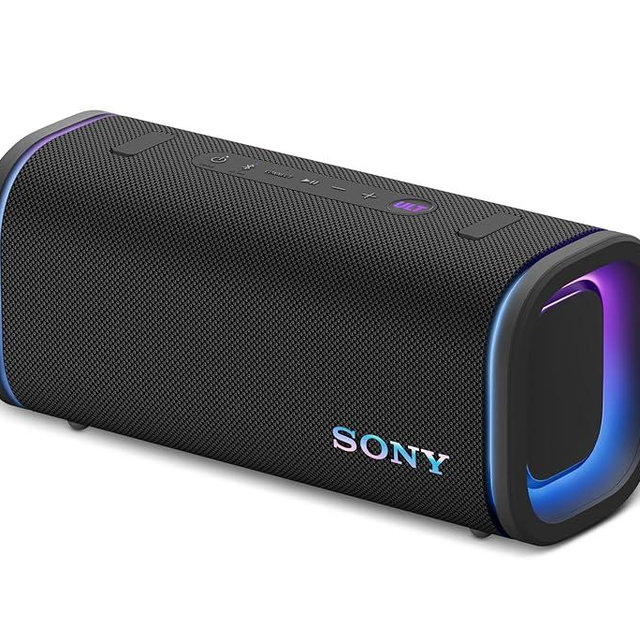 Sony ULT Field 5 Wireless Portable Bluetooth Speaker, IP67 Waterproof, Dustproof, and Rustproof with Enhanced Bass, 25 Hour Battery, 360° Party Light, and Shoulder Strap (SRSULT50B), Black