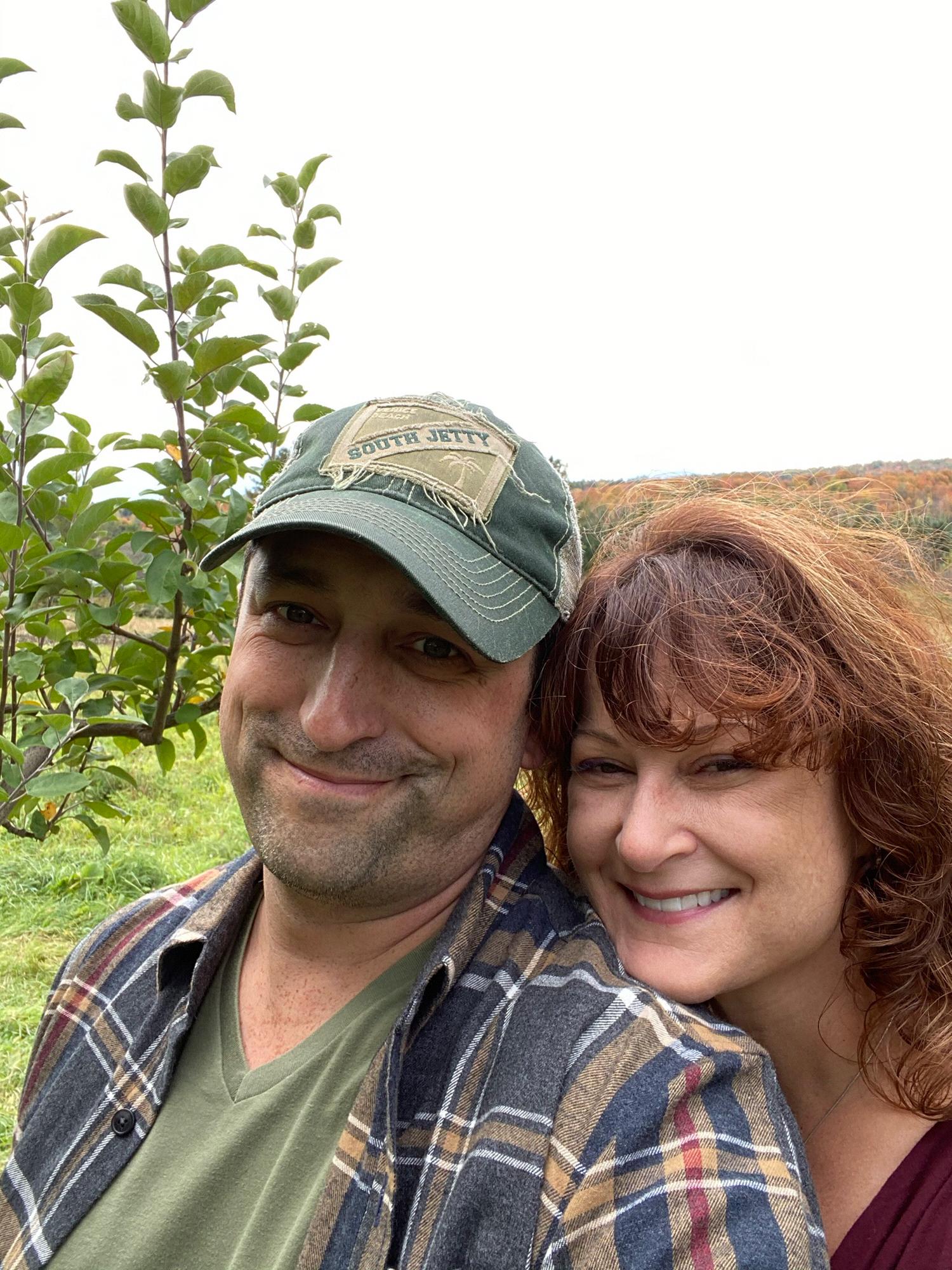 Apple picking and Engagement photo shoot day.