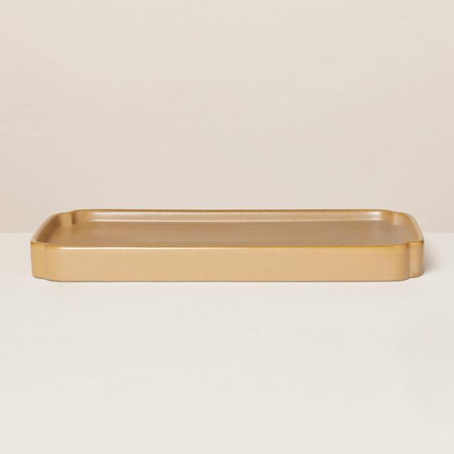 6"x11" Ceramic Bathroom Tray Honey Brown - Hearth & Hand™ with Magnolia