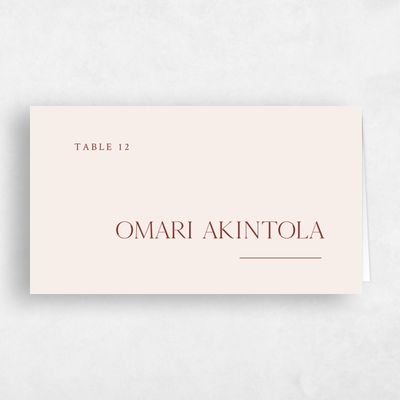 Linen, Beige Wedding Place Card - Celeste