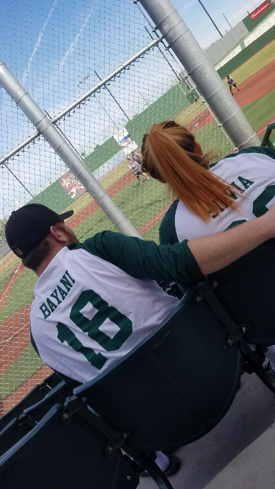 playing softball together.