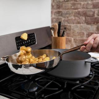 Deep Cut Stainless Steel Skillet with Lid