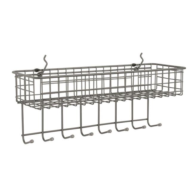 Spectrum™ Pegboard Basket and Hook Station in Grey