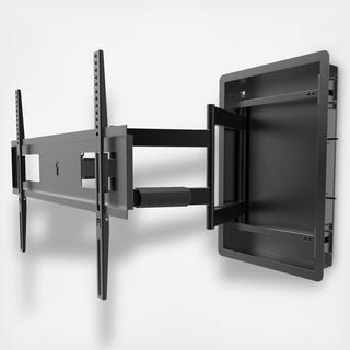 Low Profile Recessed In-Wall Full Motion TV Mount for TVs