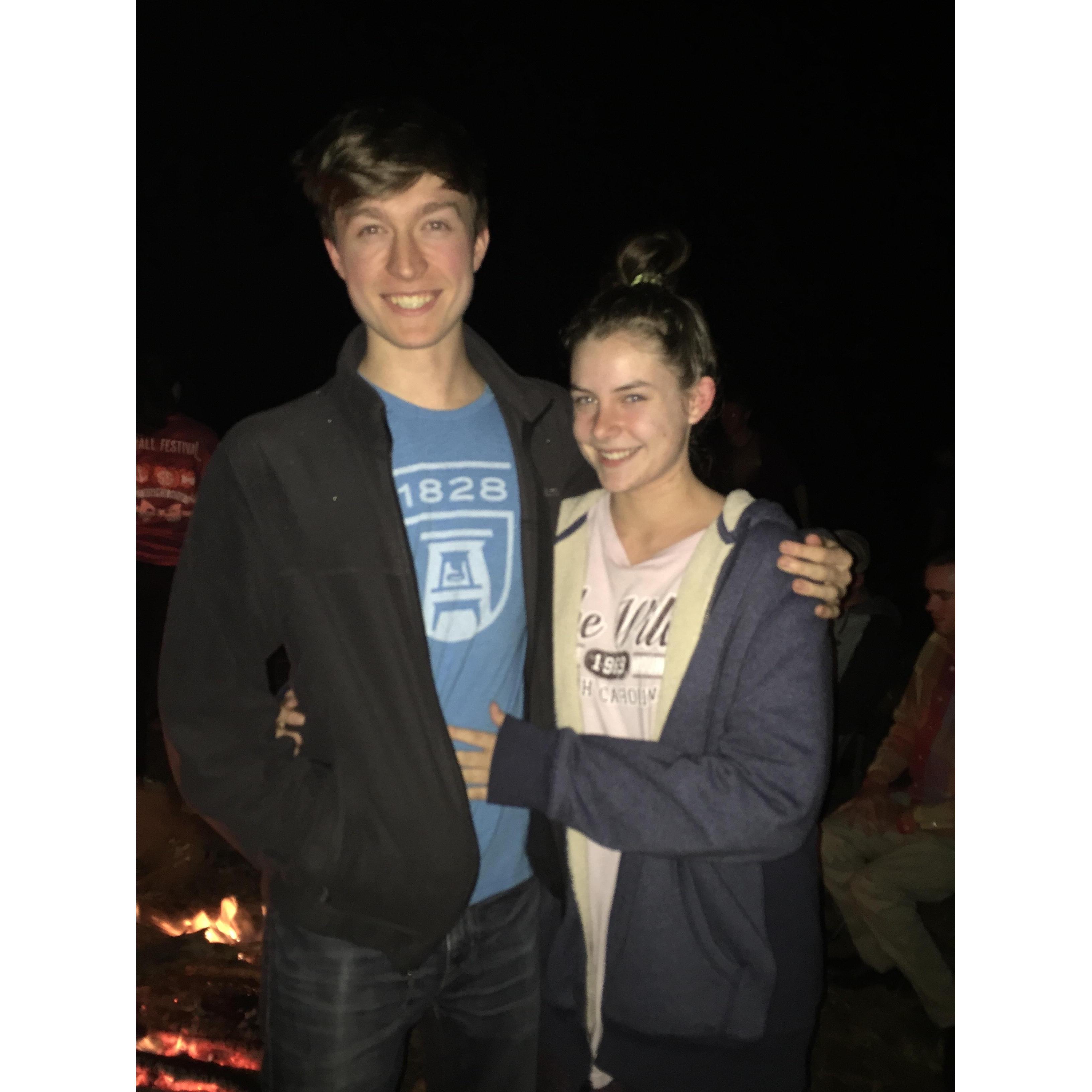 At a bonfire