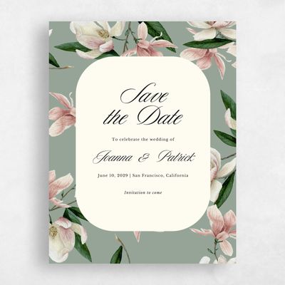 Sage, Green Wedding Save the Date - Gratia Portrait