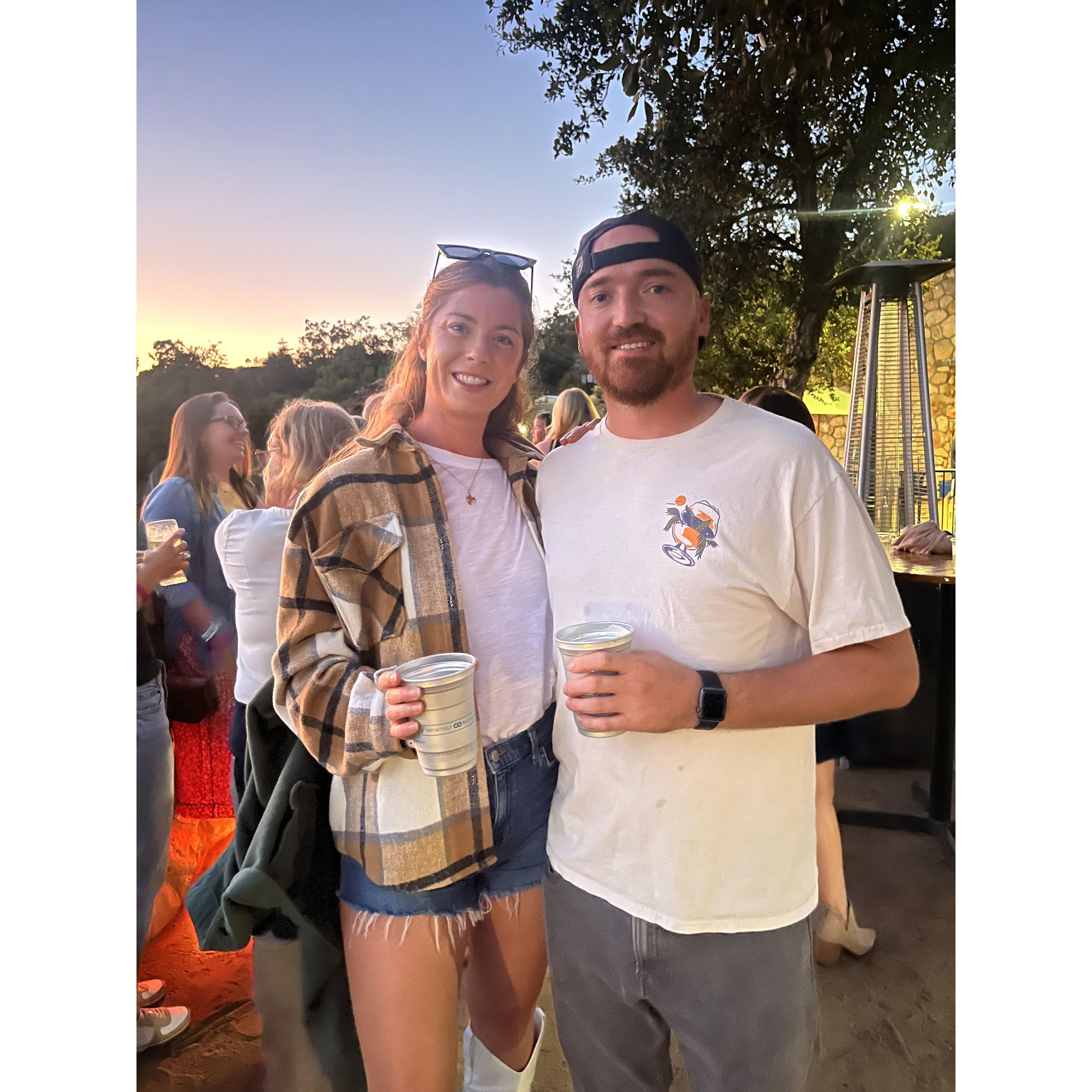 Introducing Andrew to country music at the Santa Barbara Bowl
