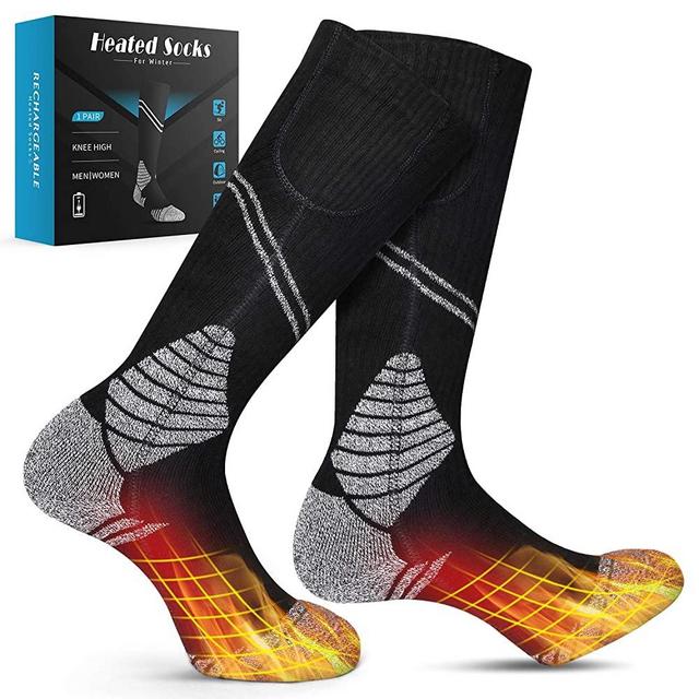 Binnice New Heated Socks Winter Electric Rechargeable 3 Heating Settings Thermal Sock Foot Warmer for Men and Women