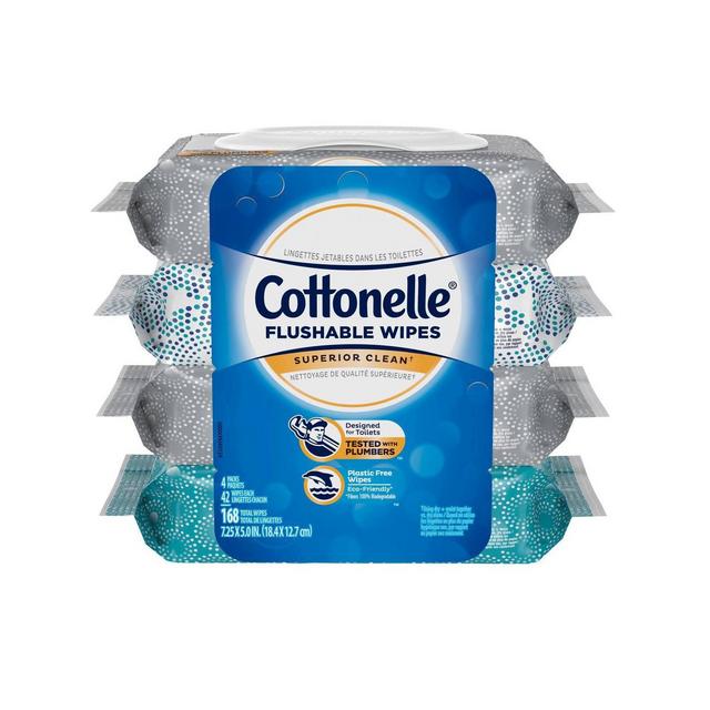 Cottonelle Superior Clean Flushable Wipes - 4pk/168ct