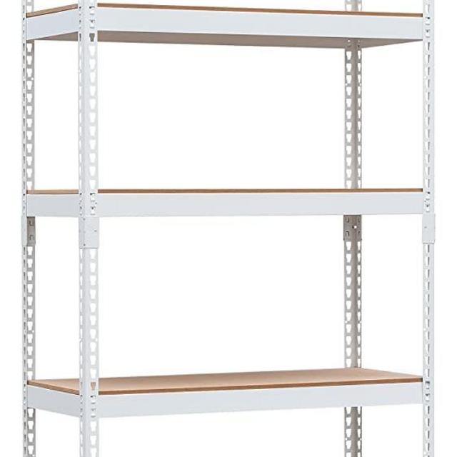 HOMEDANT 5-Tier White Metal Shelving Unit Adjustable Garage Storage Utility Rack Heavy Duty Shelves Organization Shelf Warehouse Basement shed Kitchen Closet Pantry 35.9" W x 16.2" D x 71.3" H 1 Pack