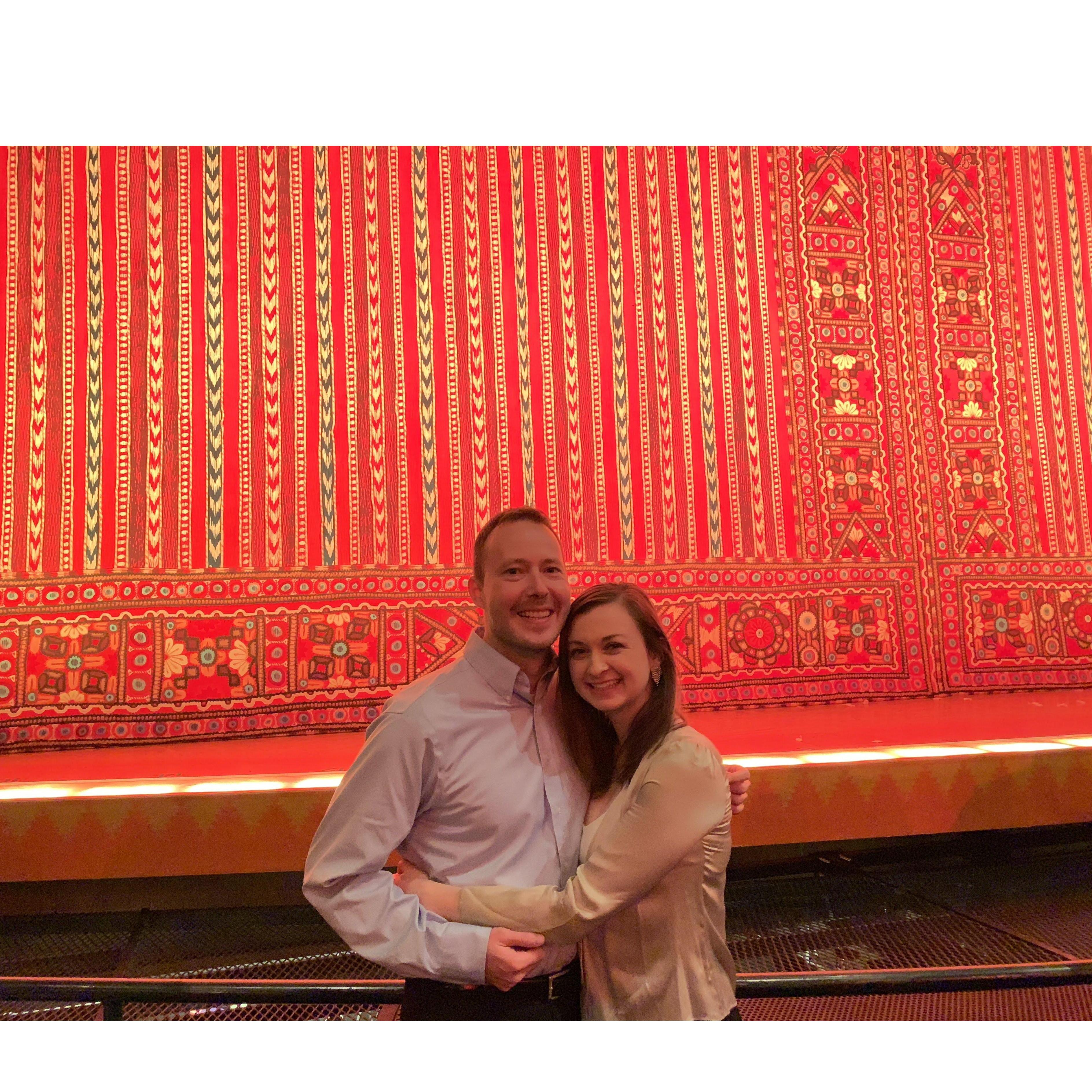 Our first Broadway show together, Aladdin.
