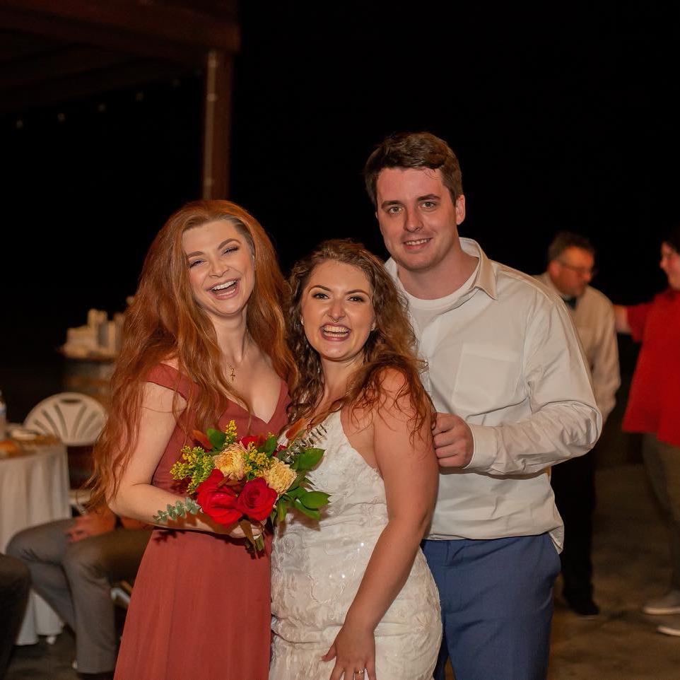 Caught the bouquet at Suzie’s wedding! Rachel is known for catching bouquets pretty frequently, but those days are happily over.