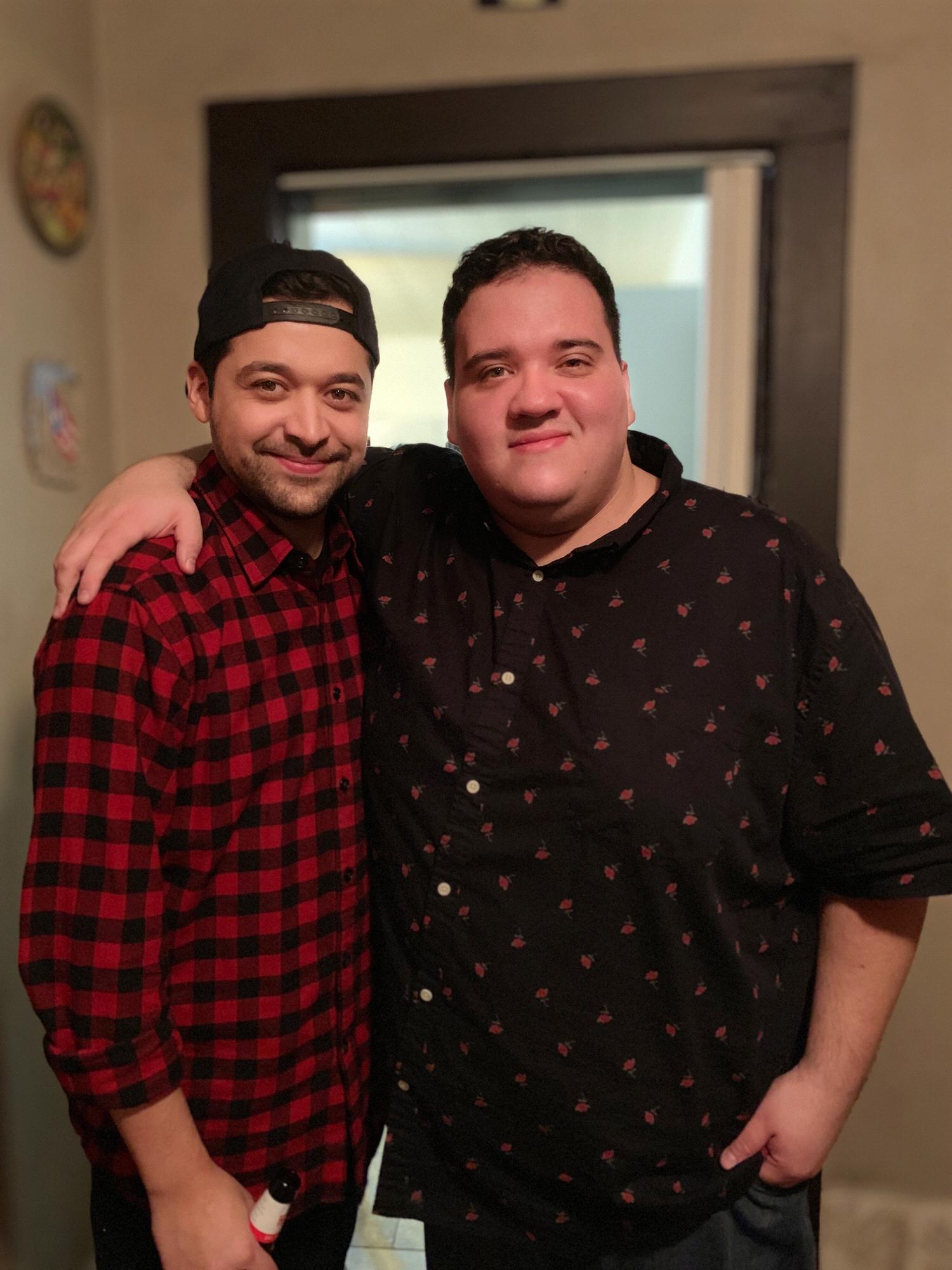 Eddie with one of the groomsman Christian at the 'Asking Party'.