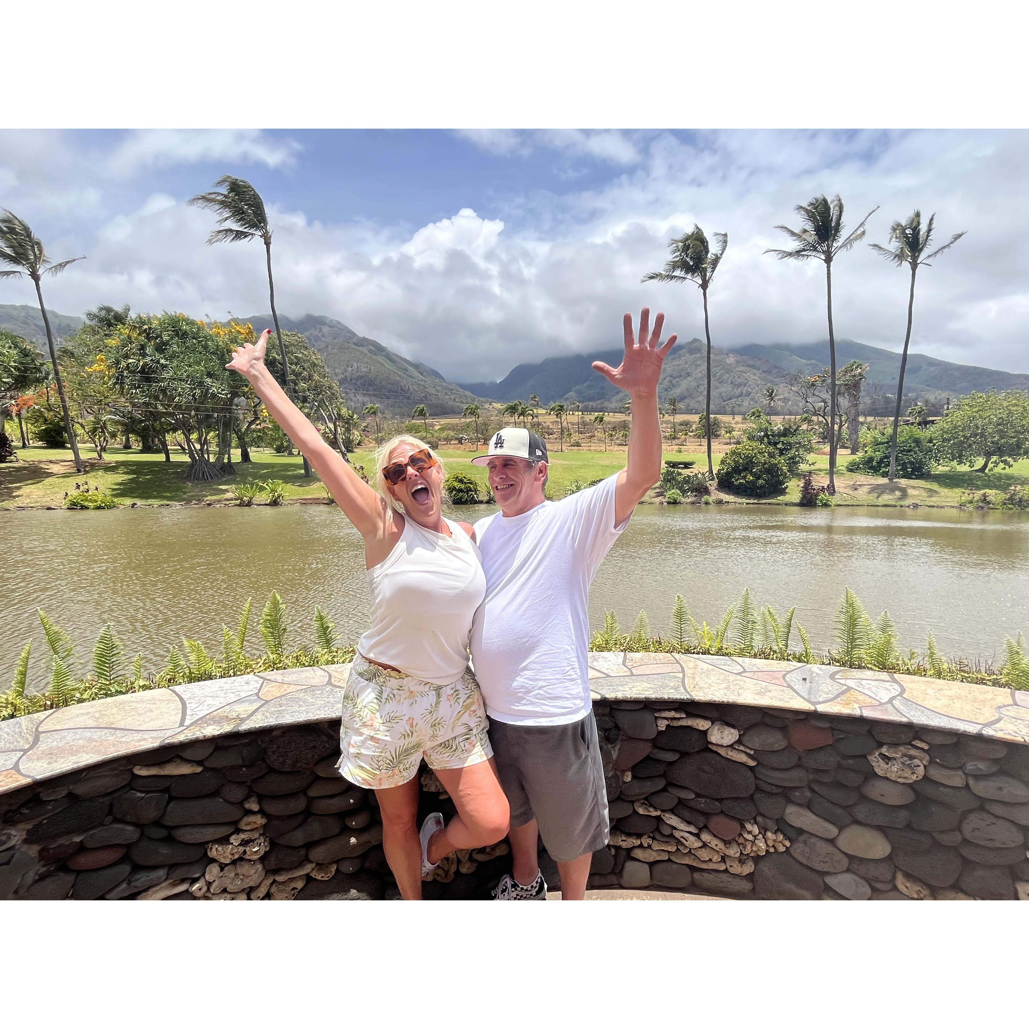 Celebrating our engagement in Maui, Hawaii!