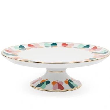 LA DOUBLEJ Gold-Plated Porcelain Cake Stand