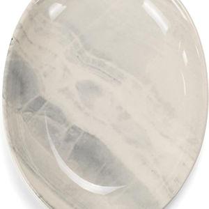 Nat & Jules Marbled White 6 x 4 inch Ceramic Oval Countertop Spoon Rest - Versatile & Ideal for Everyday use from your Stove Top, Kitchen Counter, and Coffee or Cooking Stations, Marbled White