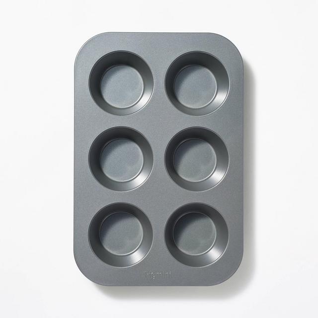 6ct Nonstick Aluminized Steel Jumbo Muffin Pan Gray - Figmint™