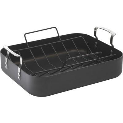 Emeril™ Hard Anodized Nonstick 16.5-Inch x 13.5-Inch Roaster and Rack in Black