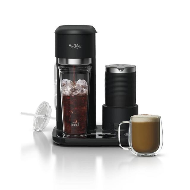 Mr. Coffee Latte 4-in-1 Iced and Hot Single-Serve Coffee Maker with Milk Frother