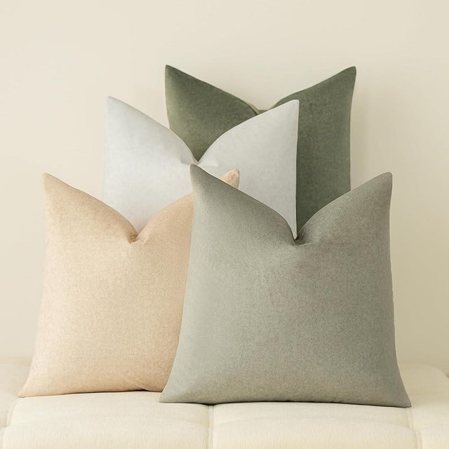 a moment Pack of 4 Couch Pillow Covers,Outdoor Waterproof Cushion Covers for Patio Funiture Garden Pet-Friendly Stain-Resistant Throw Pillow Cases 18x18 inch Green