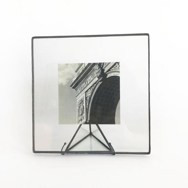 Square Clear Glass Float Frame, Black