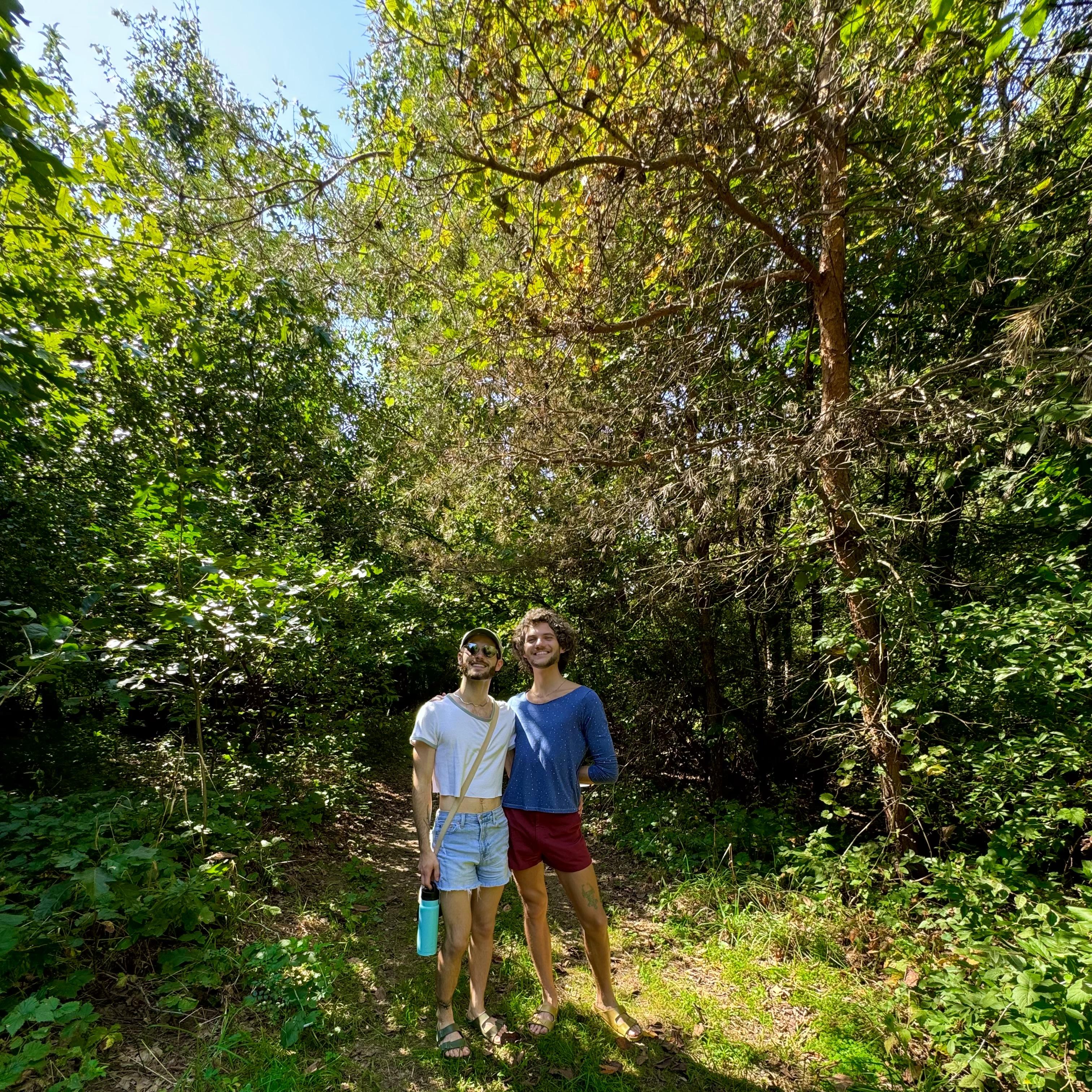 Hiking the wedding venue, September 2024.