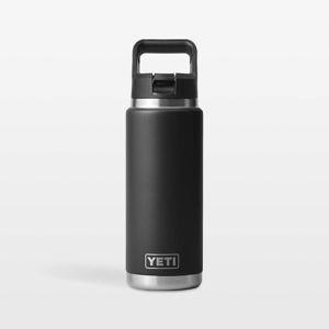 YETI Rambler 26-Oz. Insulated Straw Cap Water Bottle Black | Crate & Barrel