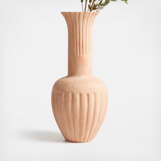 Haute Cannelee Tall Terracotta Vase by Athena Calderone