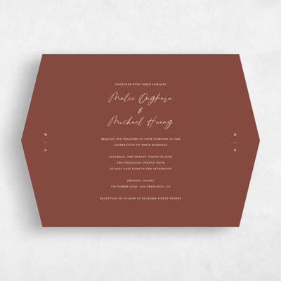 Brown Diamond Wedding Invitation - Ivor Landscape