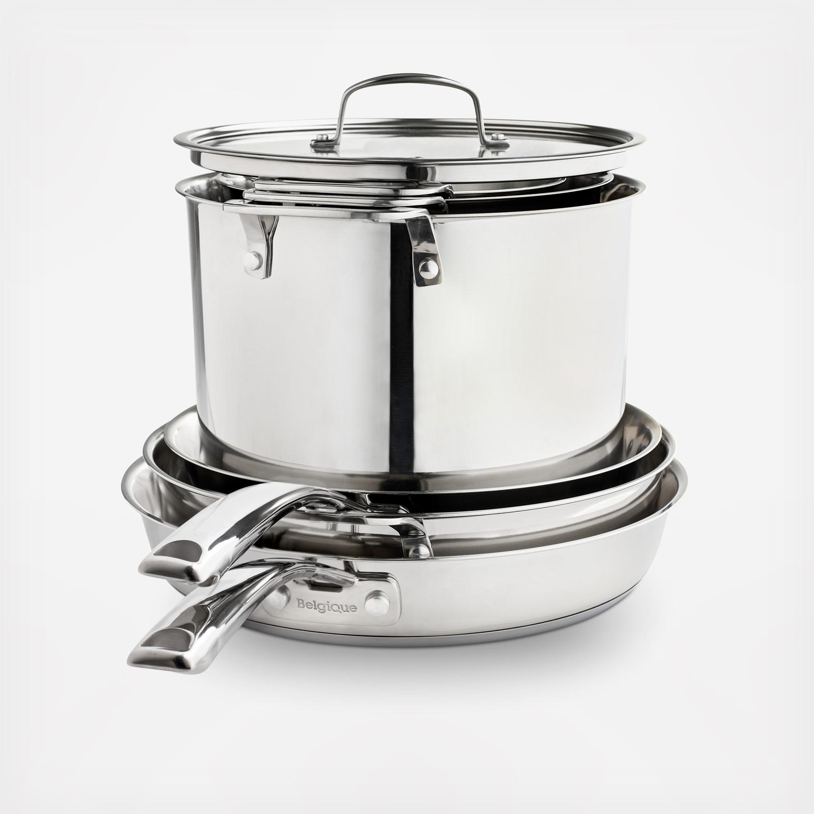 Macy S Belgique Stackable 10 Piece Stainless Steel Cookware Set Zola