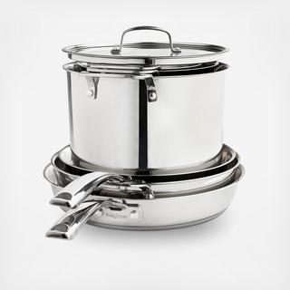BelgiQue - Stackable 10-Piece Stainless Steel Cookware Set