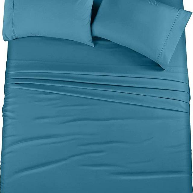 Utopia Bedding Queen Bed Sheets Set - 4 Piece Bedding - Brushed Microfiber - Shrinkage and Fade Resistant - Easy Care (Queen, Denim Blue)