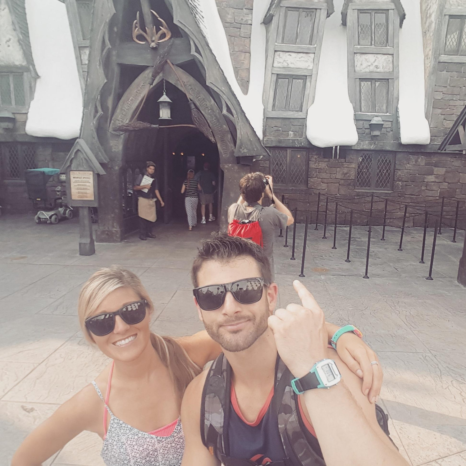 Elizabeth: Franklin's Birthday Trip to Orlando!
Franklin: Yes, that is the Three Broomsticks behind us!