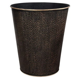 Blue Donuts Wastebasket for Bedroom, Bathroom, Trash Can 6 Liters, Bronze, Stainless Steel