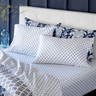 Ines Blockprint 4-Piece Sheet Set