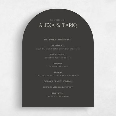 Grey Arch Wedding Program - Sharpe